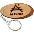 Oval Natural Wood Keyring